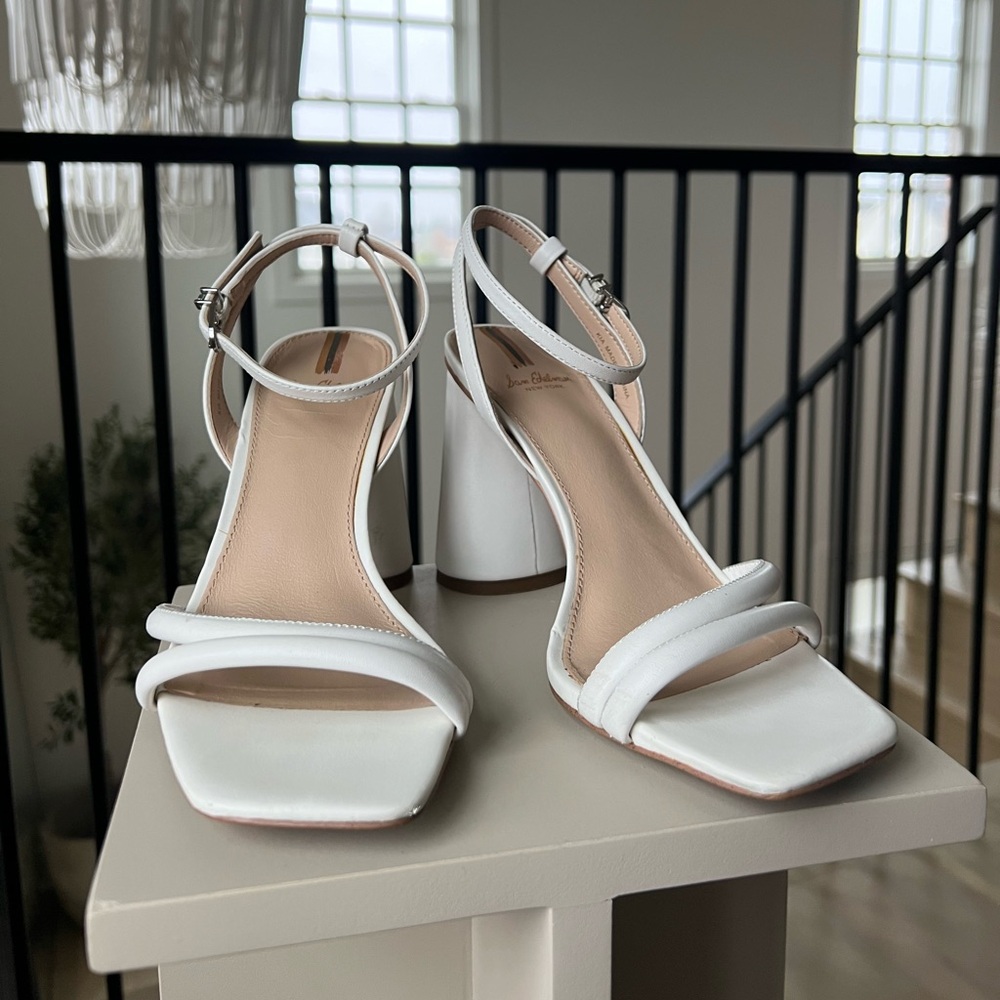 Bridal White Block Heels